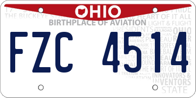 OH license plate FZC4514
