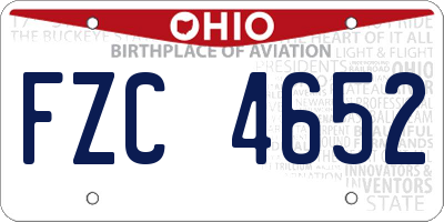 OH license plate FZC4652