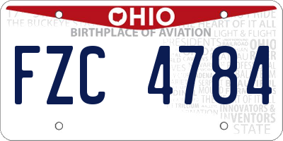 OH license plate FZC4784