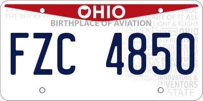 OH license plate FZC4850
