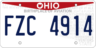 OH license plate FZC4914
