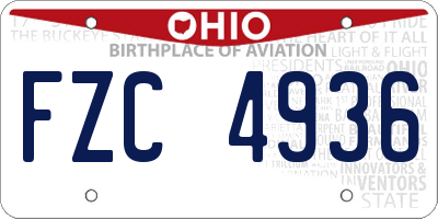 OH license plate FZC4936