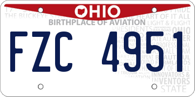 OH license plate FZC4951