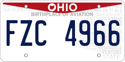 OH license plate FZC4966