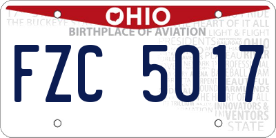 OH license plate FZC5017