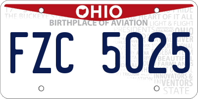 OH license plate FZC5025