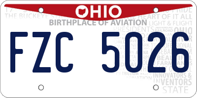 OH license plate FZC5026