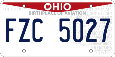 OH license plate FZC5027
