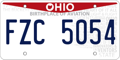 OH license plate FZC5054