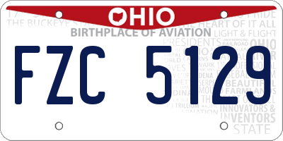 OH license plate FZC5129