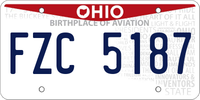 OH license plate FZC5187