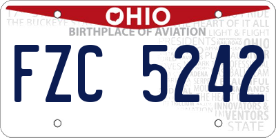 OH license plate FZC5242