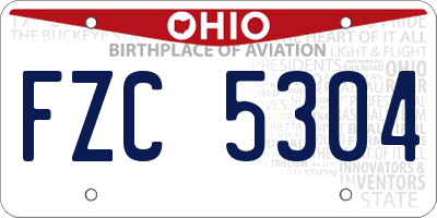 OH license plate FZC5304