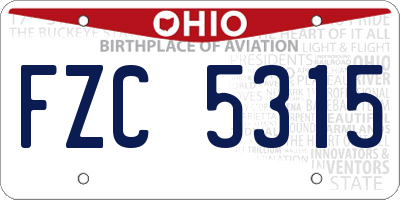 OH license plate FZC5315