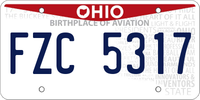 OH license plate FZC5317