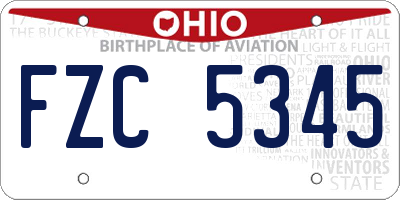 OH license plate FZC5345