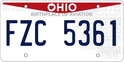 OH license plate FZC5361
