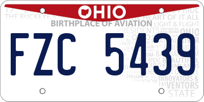 OH license plate FZC5439