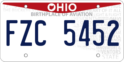 OH license plate FZC5452