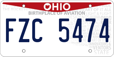 OH license plate FZC5474