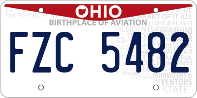 OH license plate FZC5482
