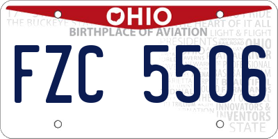 OH license plate FZC5506