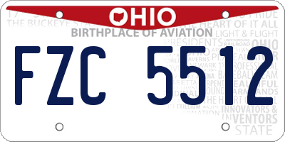 OH license plate FZC5512