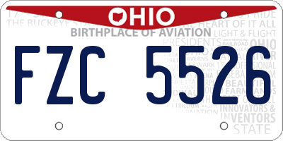 OH license plate FZC5526