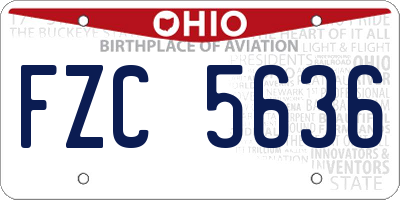 OH license plate FZC5636