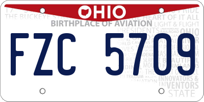 OH license plate FZC5709
