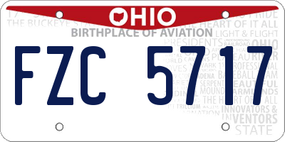 OH license plate FZC5717