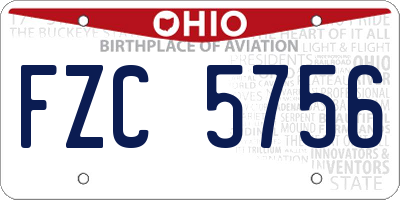 OH license plate FZC5756