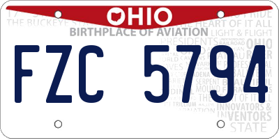 OH license plate FZC5794