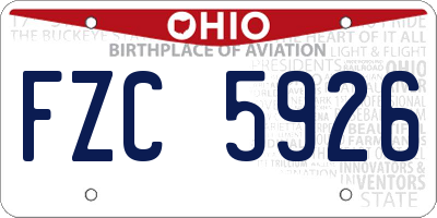 OH license plate FZC5926