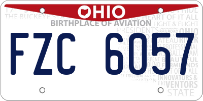 OH license plate FZC6057