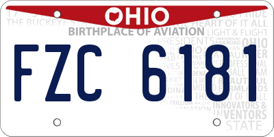 OH license plate FZC6181