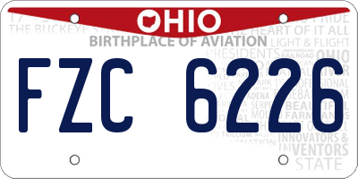 OH license plate FZC6226