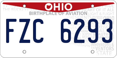 OH license plate FZC6293