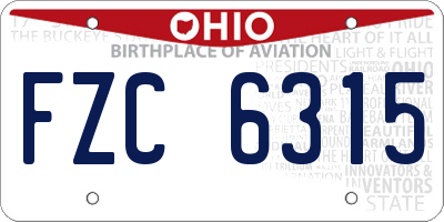 OH license plate FZC6315