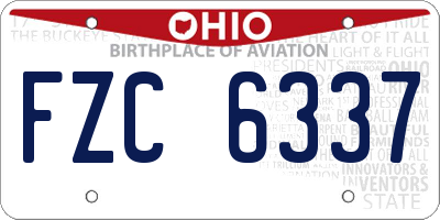 OH license plate FZC6337