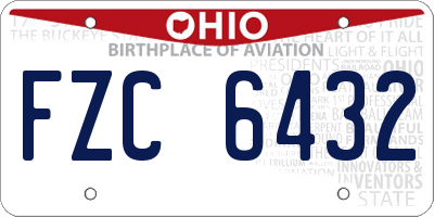 OH license plate FZC6432