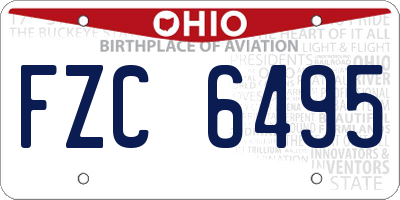 OH license plate FZC6495