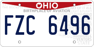 OH license plate FZC6496