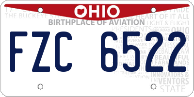 OH license plate FZC6522