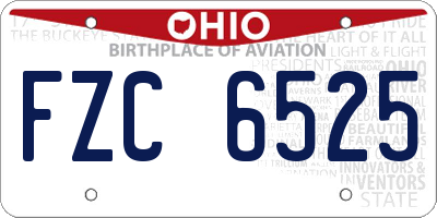 OH license plate FZC6525