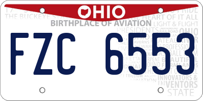OH license plate FZC6553