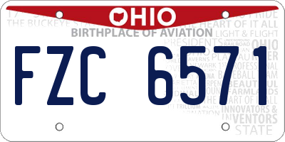 OH license plate FZC6571