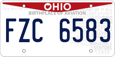 OH license plate FZC6583