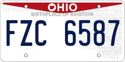OH license plate FZC6587