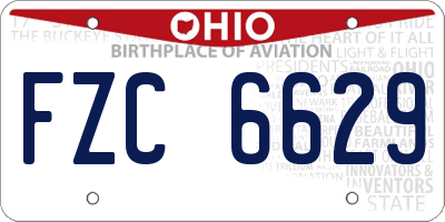 OH license plate FZC6629